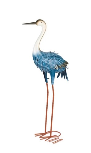 Metal heron garden statue 86cm - statue,