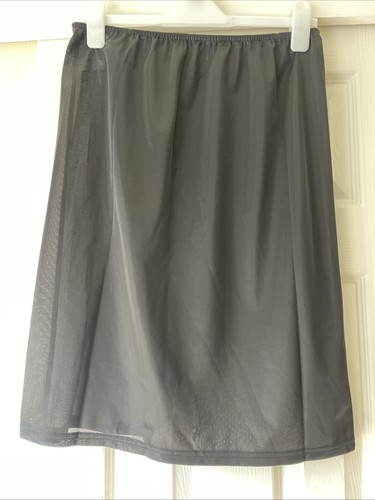 Black satin half slip - half,