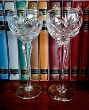 Royal Brierley Braemar Hock Wine Glass Cut Crystal Set of 2