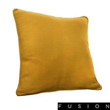 Eyelet Curtains or Cushions Ochre Mustard Yellow 100% Cotton Fusion Sorbonne