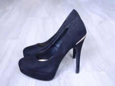 New Look Ladies Platform Court Shoes Black Suede Size 4 / 37