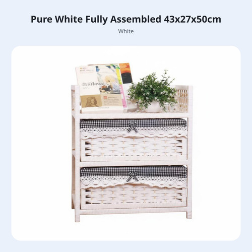 Drawer wicker nightstand - wicker,