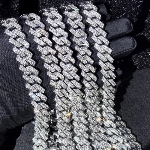 14mm iced out prong - cuban, link