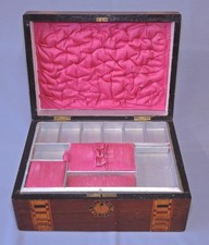Vintage Tunbridgeware Jewellery/Work Box with tray for restoration