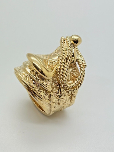 9ct yellow solid gold saddle - yellow,