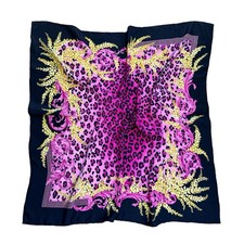 Versace large silk scarf Barocco leopard print