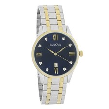 Bulova Diamond Men's Two Tone Stainless Steel Quartz Watch 98D130