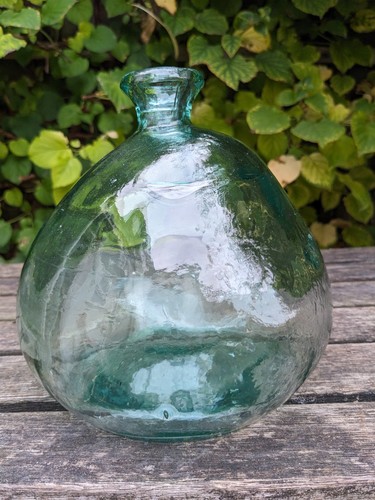 Vintage handblown aqua bubble - aqua,