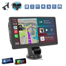 7 In Portable Touch Screen Wireless Apple Carplay Android Auto Car Radio BT FM