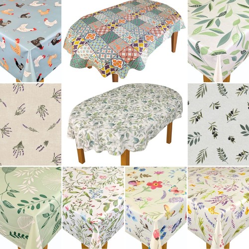 Oval wipe clean tablecloth - wipe,