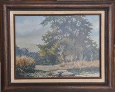 1985 Oil Painting "Black Shouldered Buck" by Bill Rider