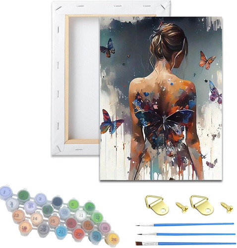 Framed woman paint numbers - framed,