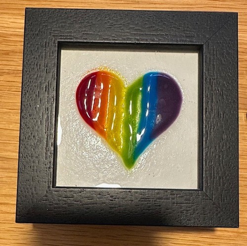Superb fused glass rainbow - glass,