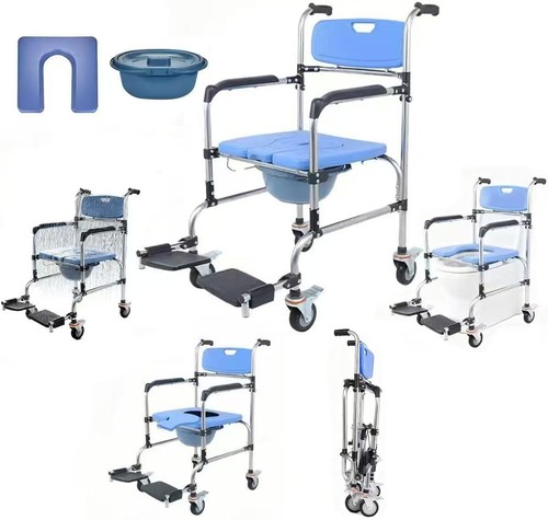 Wheeled commode shower - commode,