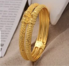 22k  gold plated Dubai indian  bangles gold Set Of 2, One Pair