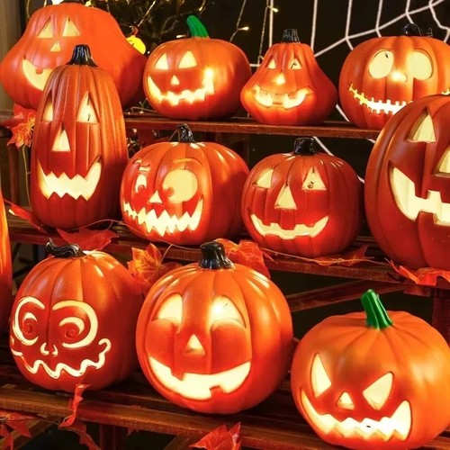Halloween pumpkin lantern - halloween, led