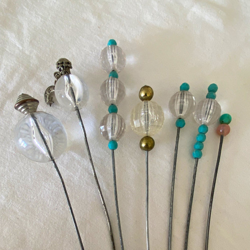 Vintage glass bead hatpins 7 - bead,