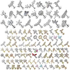 Tragus Helix Cartilage Earring * Flat Disc Back Labret * Crystal Upper Ear Stud