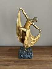 Gilt Metal Art Deco Figure Of A Dancer Marked France Attr. Gilbert Or Limousin