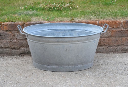 Old galvanised washing bowl - washing,