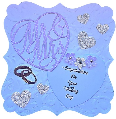Handmade card topper wedding - card,
