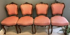 Set of 4 French Victorian Antique Dining Chairs