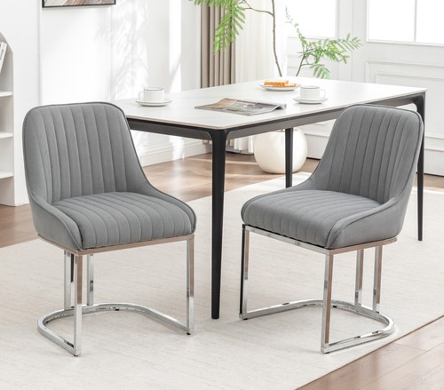 Grey velvet dining - ,