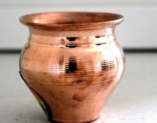 2.5" LOTA POOJA MILK WATER POT HINDU TEMPLE PRAYER PUJA COPPER VEDIC CHANT RARE