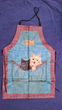 Vintage apron, cotton-pvc
