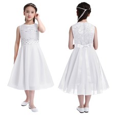 Flower Girl Lace Chiffon Bridesmaid Wedding Party Dress Birthday Princess Gown