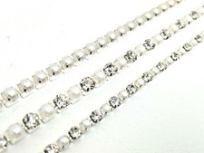 1M Diamante Rhinestone & Pearl