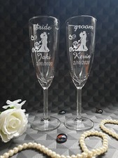 Personalised Champagne Flutes Set of 2 Personalised Wedding Gift Bride and Groom