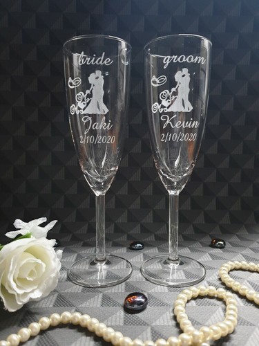 Personalised champagne flutes - personalised,