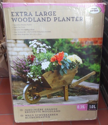Large wooden wheelbarrow - wooden,