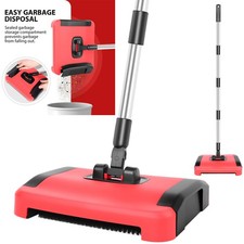 Carpet Sweeper Brush Hard Floor Manual Lightweight Cleaning Sweeping 180° Rotate