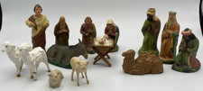 Vintage Christmas Nativity Paper Mache Figures Lot 15 Japan Germany Wisemen