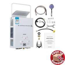 Portable 6L LPG Hot Water Heater LPG Propane w/ Shower Head Camping Tankless
