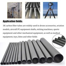 250mm Carbon Fiber Tube High Composite Hardness Material  Twill Matte Pipes