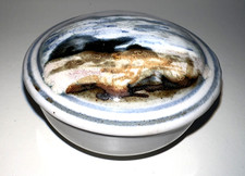 Highland Stoneware Hand Painted Scottish Landscape  Dish With Lid 9 cm Dia