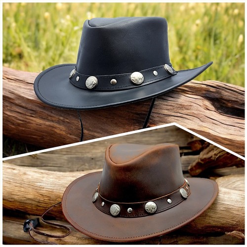 Men black real leather - black,
