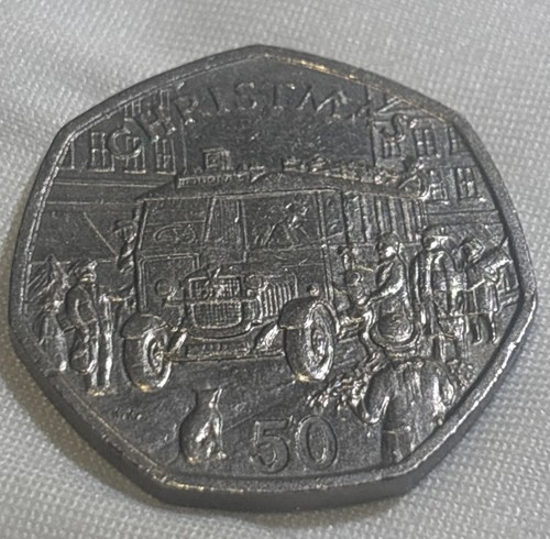 50p coin christmas - coin,