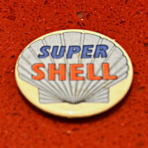 Super shell enamel pin badge - super,