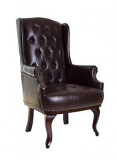 Orthopedic High Back Chair Winged Armchair Fireside Queen Anne Fireside Leather