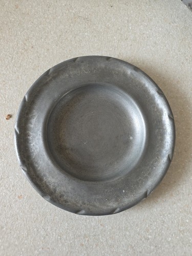 Vintage pewter zinn plate - pewter,