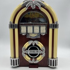 AM/FM Radio Jukebox Lighted Wooden Cabinet - Vintage 90's Nostalgia Collection