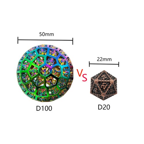 100 sided metal - dice, hollow