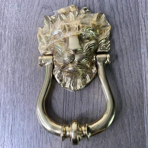 Solid brass lions head door - solid,