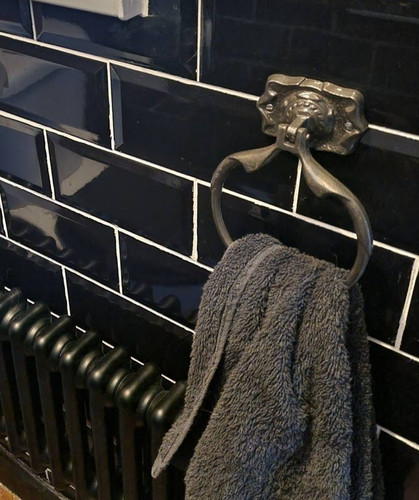 Rustic iron towel - , ring