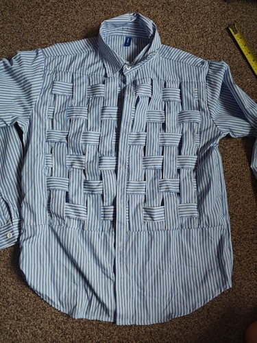 Blue white pinstripe shirt - blue,