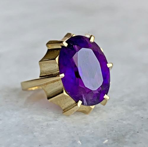 Amethyst 9ct gold - 9ct, vintage